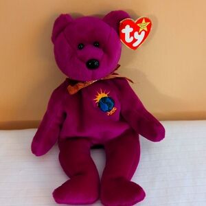 Vintage Rare Retired Millennium TY Beanie Baby Plush Bear
